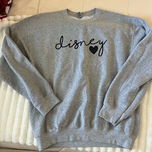 Disney Heather Gray Sweatshirt with Black Script